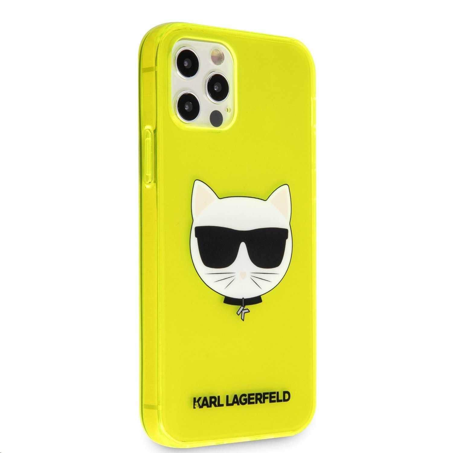 Гръб Karl Lagerfeld Glitter Choupette Fluo за iPhone 12, iPhone 12 Pro