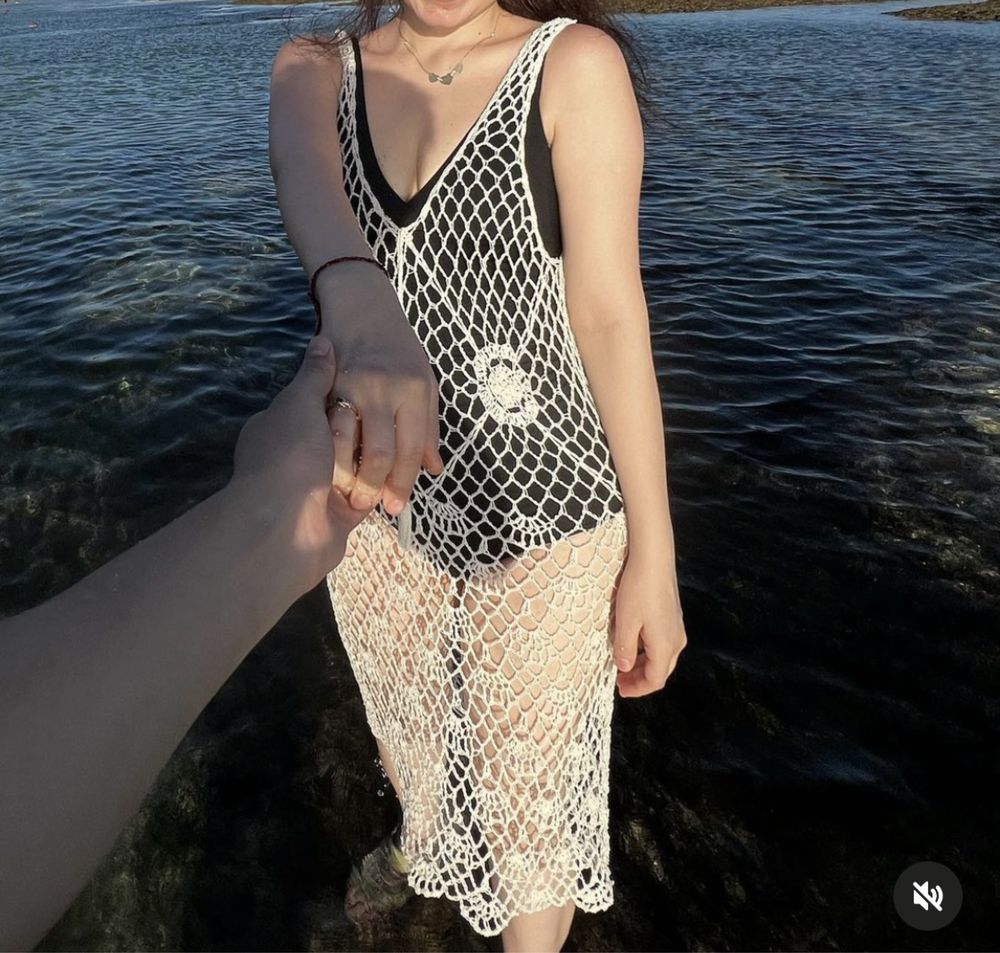 Платье пляжное макраме