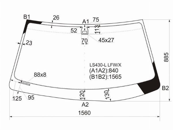 Стекло лобовое  Lexus Ls 430