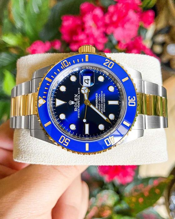 rolex submariner двуцветен син циферблат