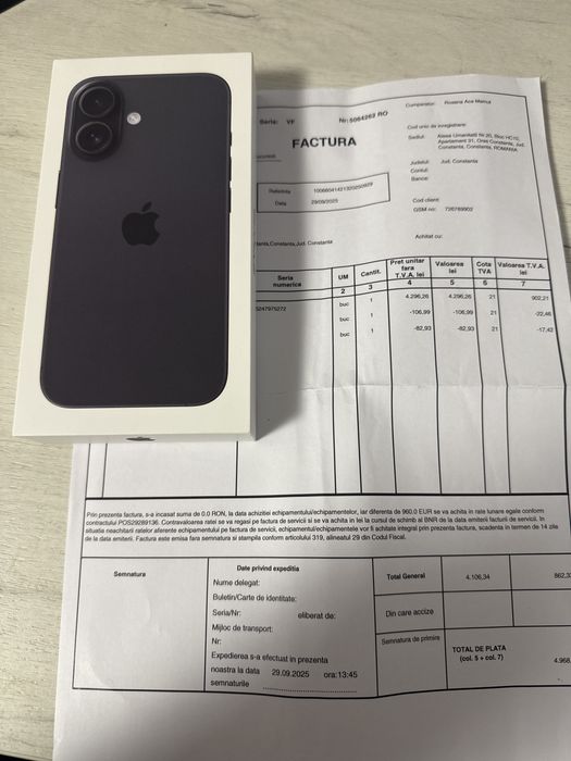 Iphone 16 128Gb Nou Sigilat cu Factura si Garantie