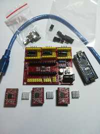 Kit CNC SHIELD V4 + 3 buc A4988 + NANO 3.0 cu cablu