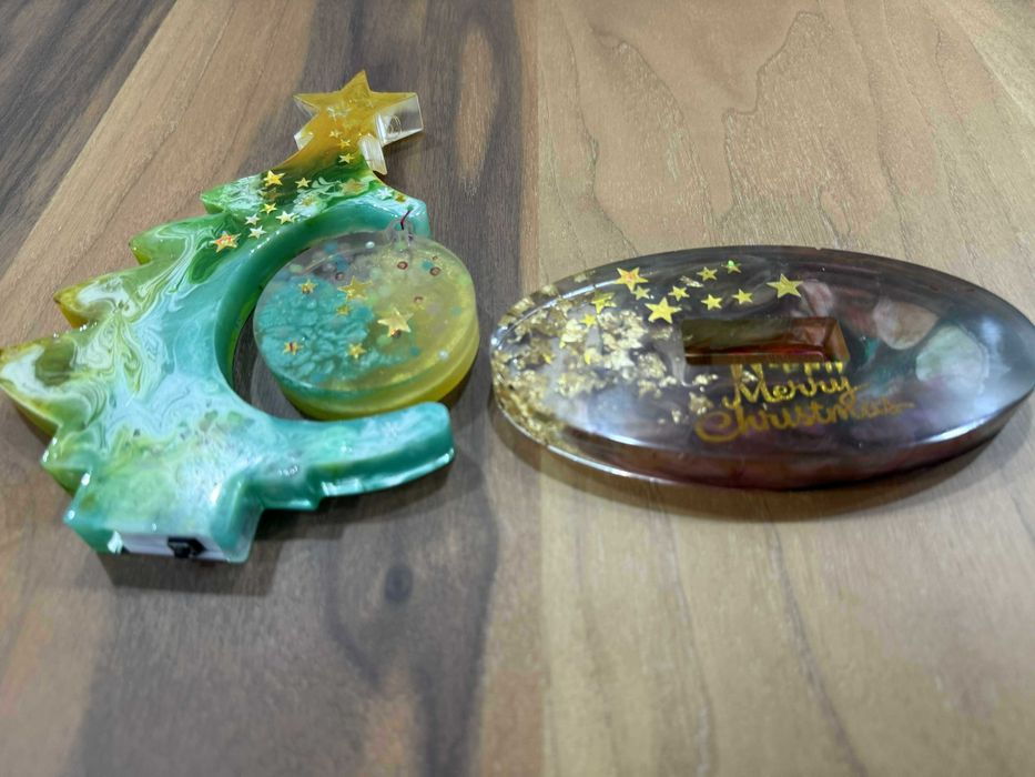 Ръчно изработена светеща коледна елха за декорация