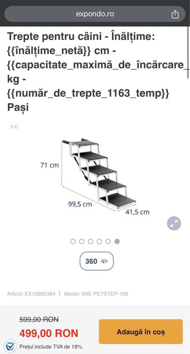 Scară nouă pentru câini
