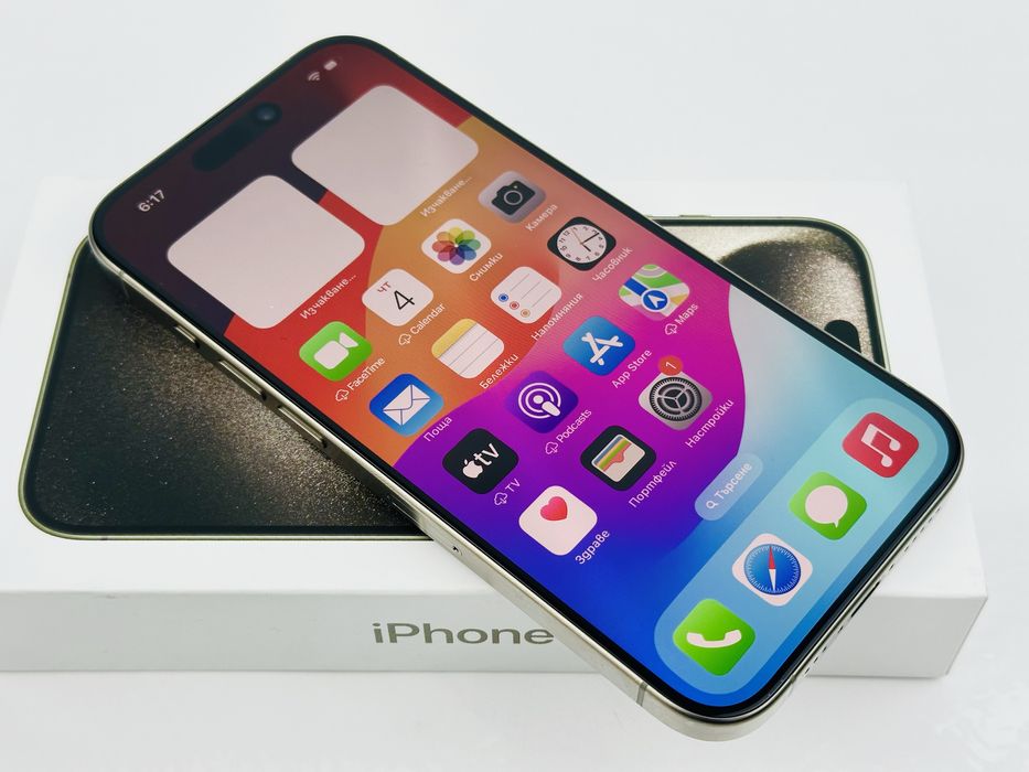 Apple iPhone 15 Pro Max 256GB White Titanium Oтличен! Гаранция!