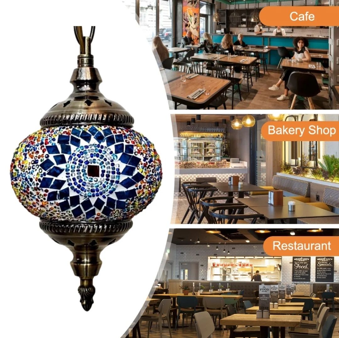 Турецкая Марокканская мозаичная потолочная лампа
