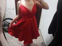 Официална рокля - червена crepe