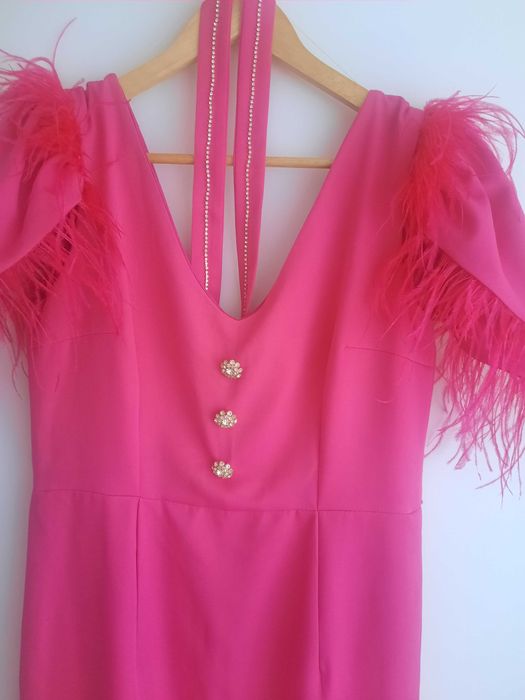 Set rochii la 700 lei rochie nașa cu pene si strasuri