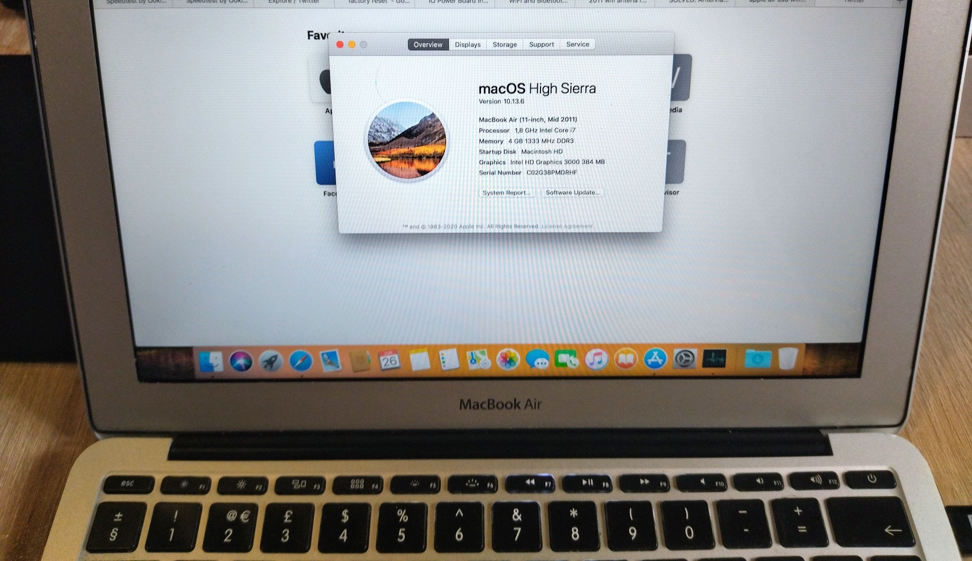 MacBook air (mid 2011) - i7/4GB/256GB