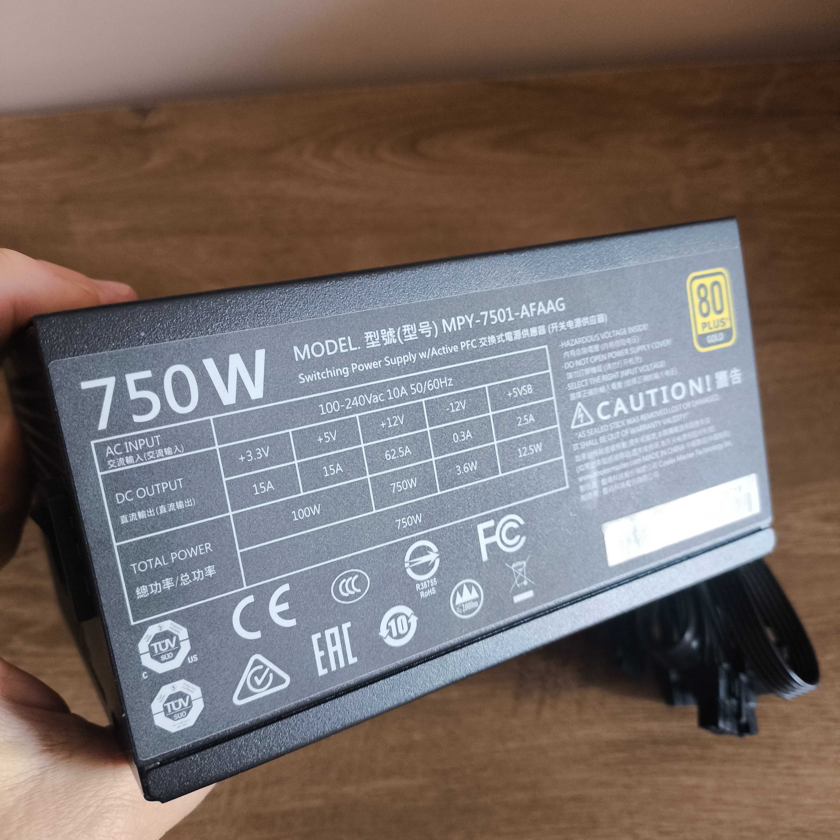 Захранване 750W Cooler Master MWE Plus Gold, 24-pin, Full Modular