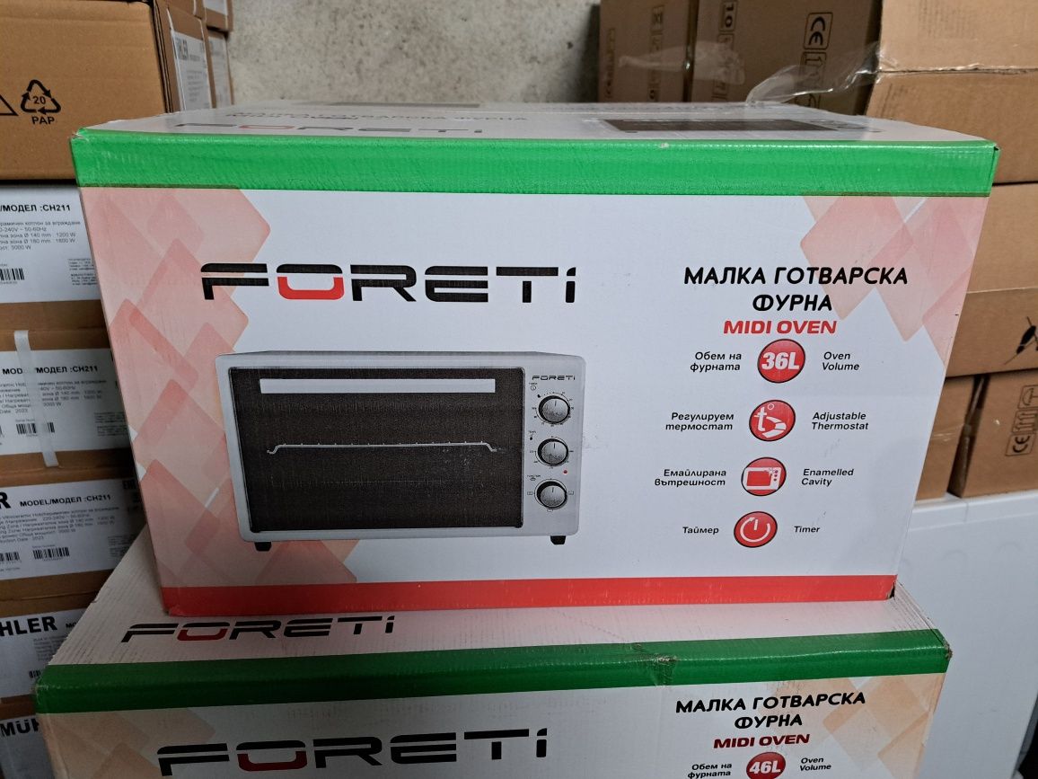 Нова малка готварска фурна Foreti EO 3600 W, 1400 W, 36 л