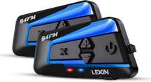 2бр. LEXIN B4FM Bluetooth слушалки за мотоциклет интерком до 10 водача