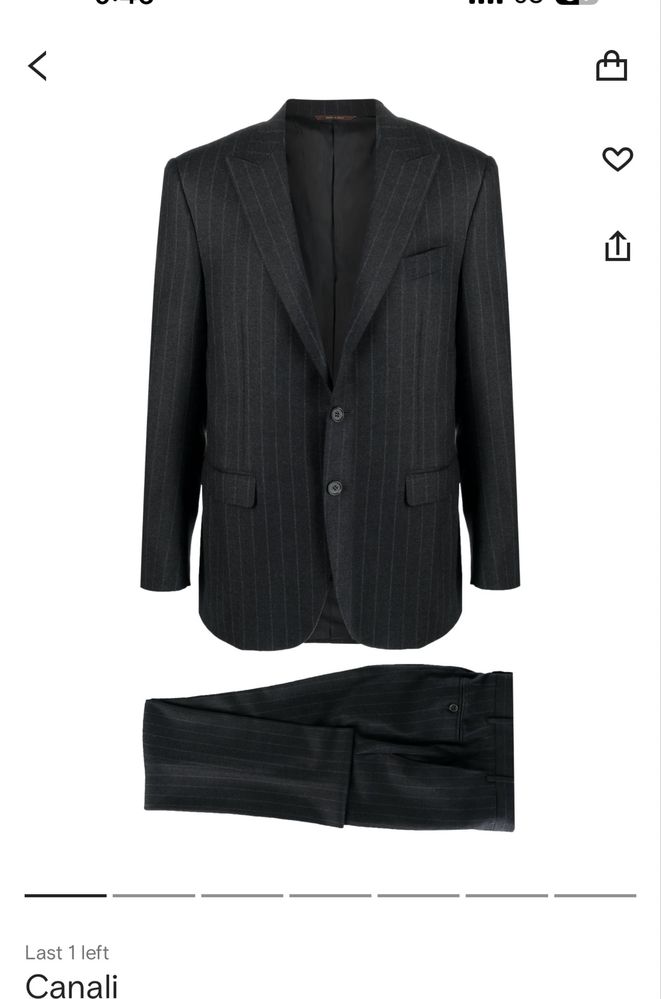 Canali Pinstripe Single-Breasted Suit – Чисто нов, не е носен