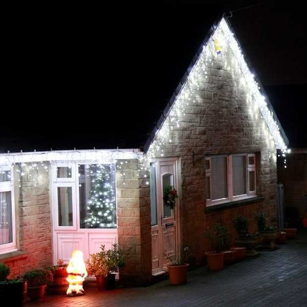 Instalatie 12m 15m 20m 25m tip turturi LED perdea franjurata 8 jocuri