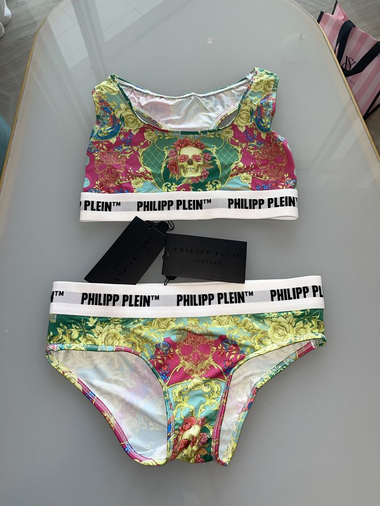 Бански филип плейн шарен philipp plein топ бикини бюстие