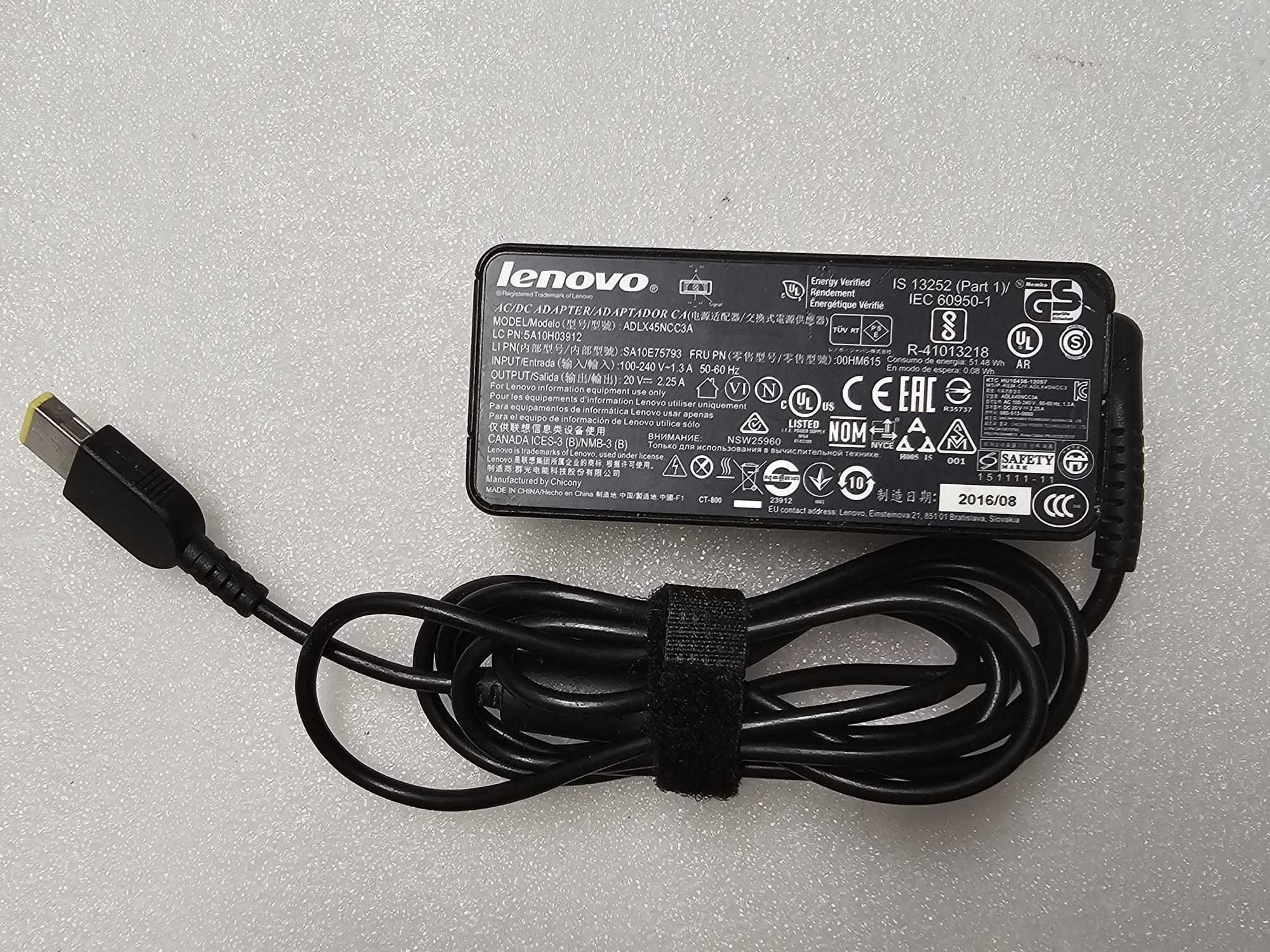 Incarcator laptop Lenovo 20V 2.25A 45W MUFA USB - poze reale