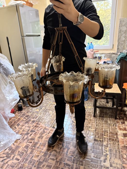 Lustra din cupru cu 6 brate