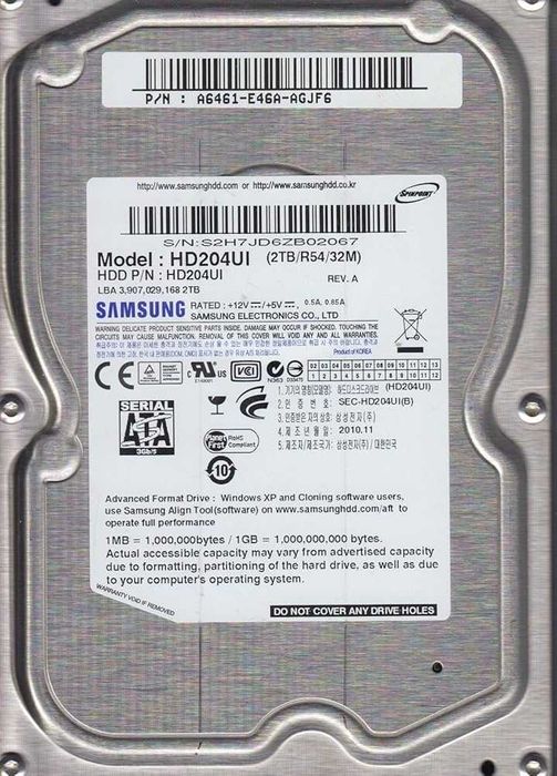 Samsung HDD 2TB putin folosite