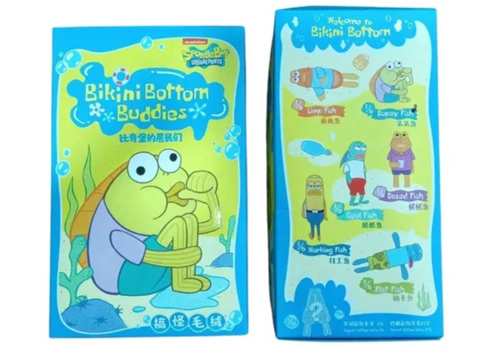 Мягкая игрушка брелок Бикини Боттом бокс pop mart Спанч Боб