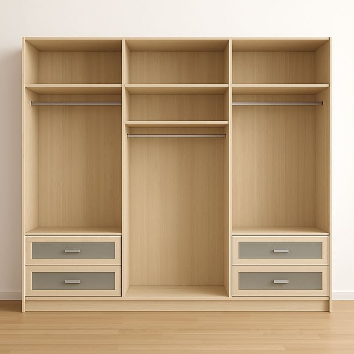 Dressing/Dulap 300/240/65 cm 3 usi culisante sticla alba