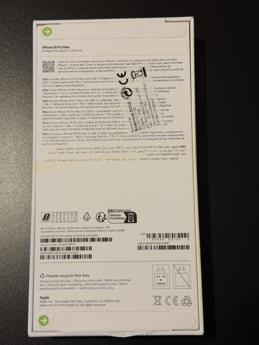 iPhone 16 Pro Max 1Tb  Natural Titanium 2г. Гаранция…