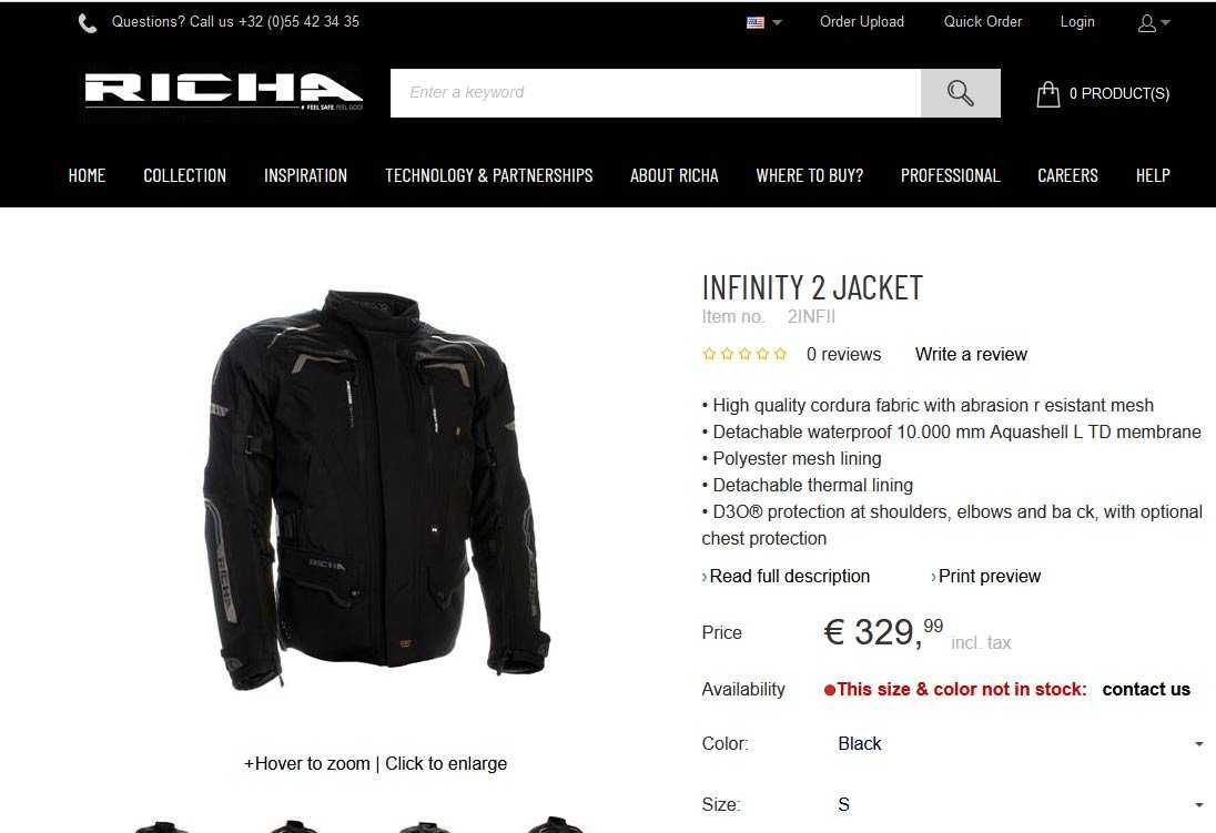 Ново текстилно яке RICHA INFINITY размер M мъжко