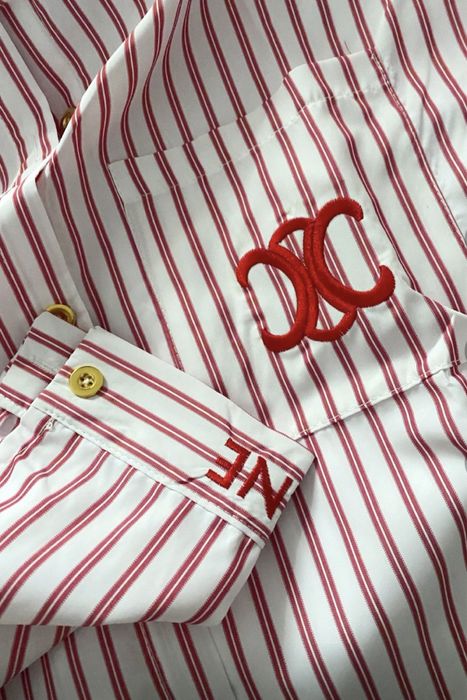 Рубашка полосатая красная  celine/ Фотки в ватсап