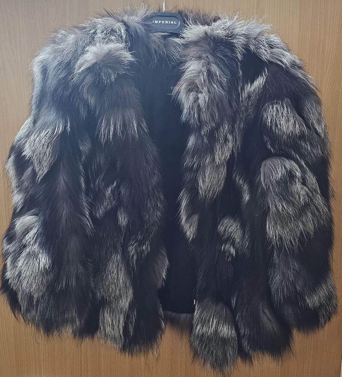 Jachetă blană naturală vulpe argintie  38 M