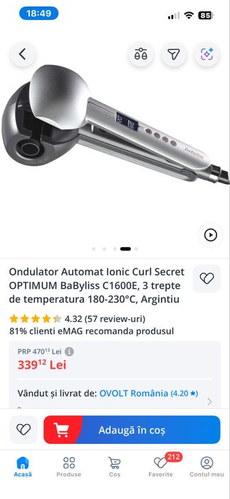 Ondulator automat de par babyliss
