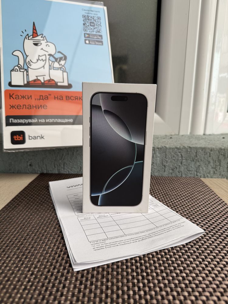 1TB*от 98лв/м*iPhone 16 pro*White НЕРАЗПЕЧАТАН 16 про 1000
