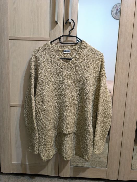 Pulover din jerseu cu fibre strălucitoare