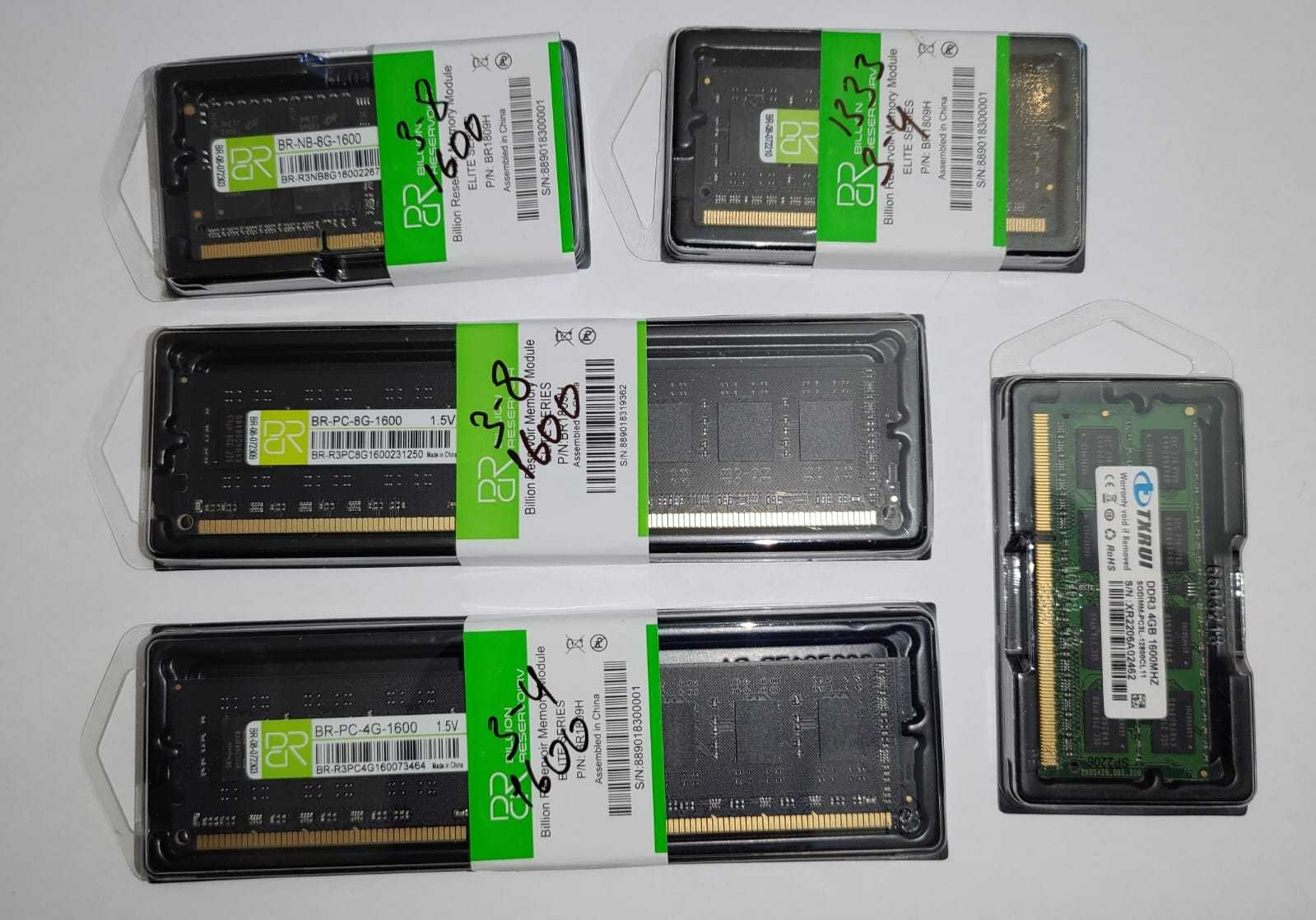 ОЗУ для ПК и Ноутбуков DDR3/4/5 - 4/8/16 GB