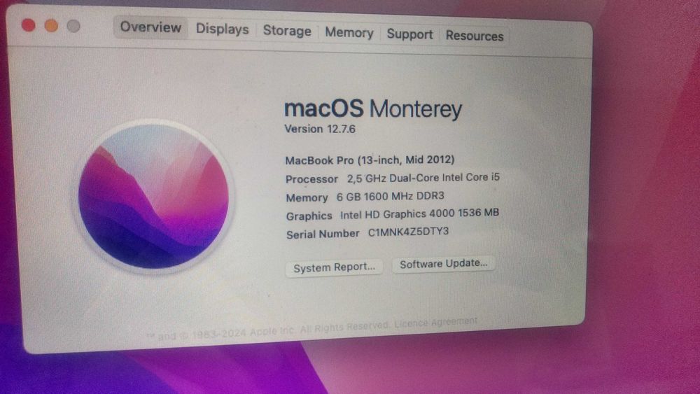Vand laptop MacBook Pro 13" I5 6GB SSD