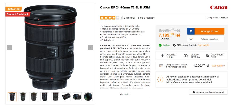 Canon 24 70 ii 2 2.8 f2.8 estetic 10/10, functional 10/10
