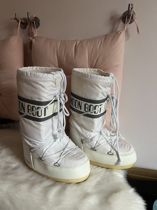 Cizme de zapada albe Moon Boot Icon Nylon