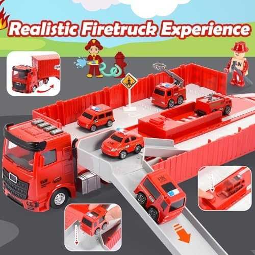Нова Пожарна Играчка Комплект 7 Коли и Аксесоари за деца игра подарък