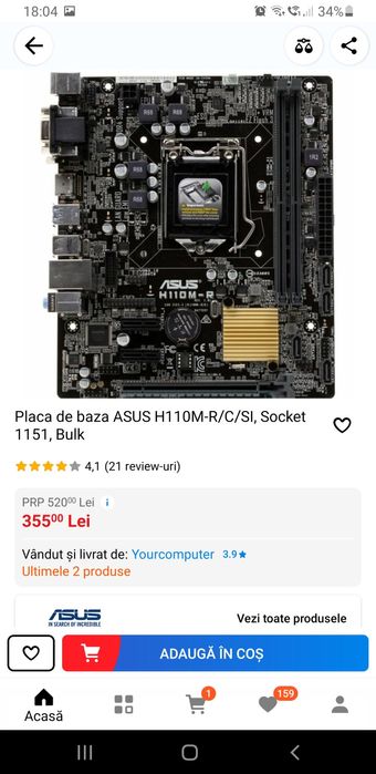 Kit placa pază Asus plus Procesor