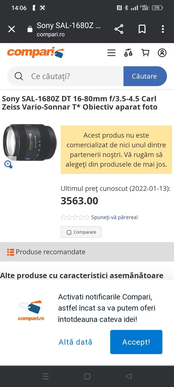 Obiectiv Sony ZEISS 16-80 F3,5-4,5 montura A
