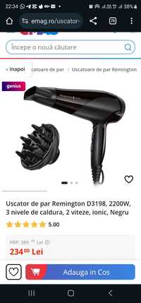 Uscator de par Remington D3198, 2200W, 3 nivele de caldura, 2 viteze