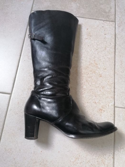 Cizme piele, maro inchis, mas 36