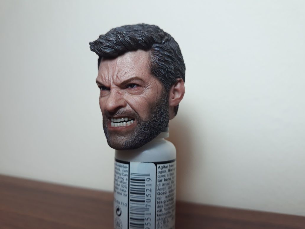 Headsculpt scara 1/6 Wolverine Logan Angry fara gat adaptor peg inclus