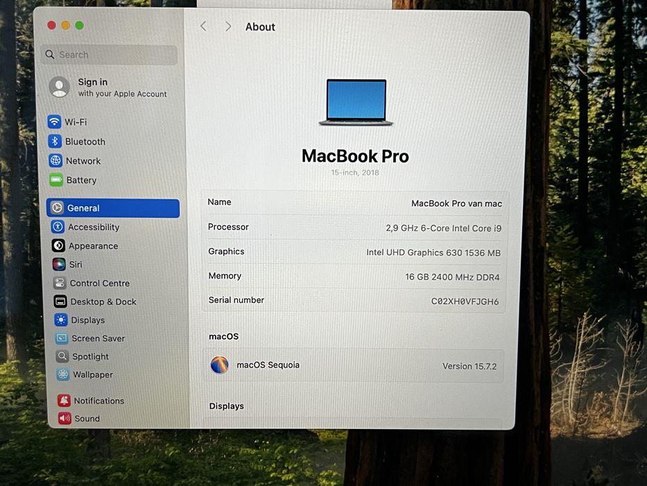 Apple macbook pro , i9 ,16Gb RAM, 500gb SSD, 15 inch, mid 2018, a1990