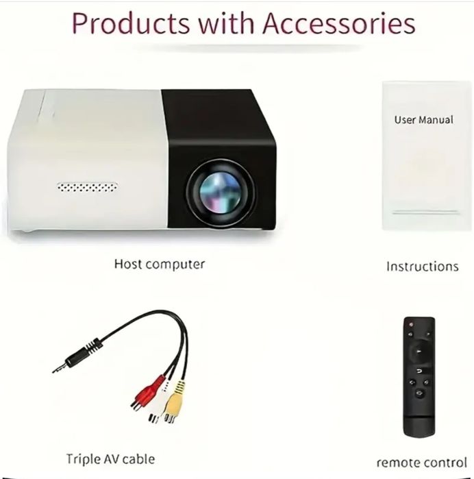 ,LED проектор и екран 72 инча