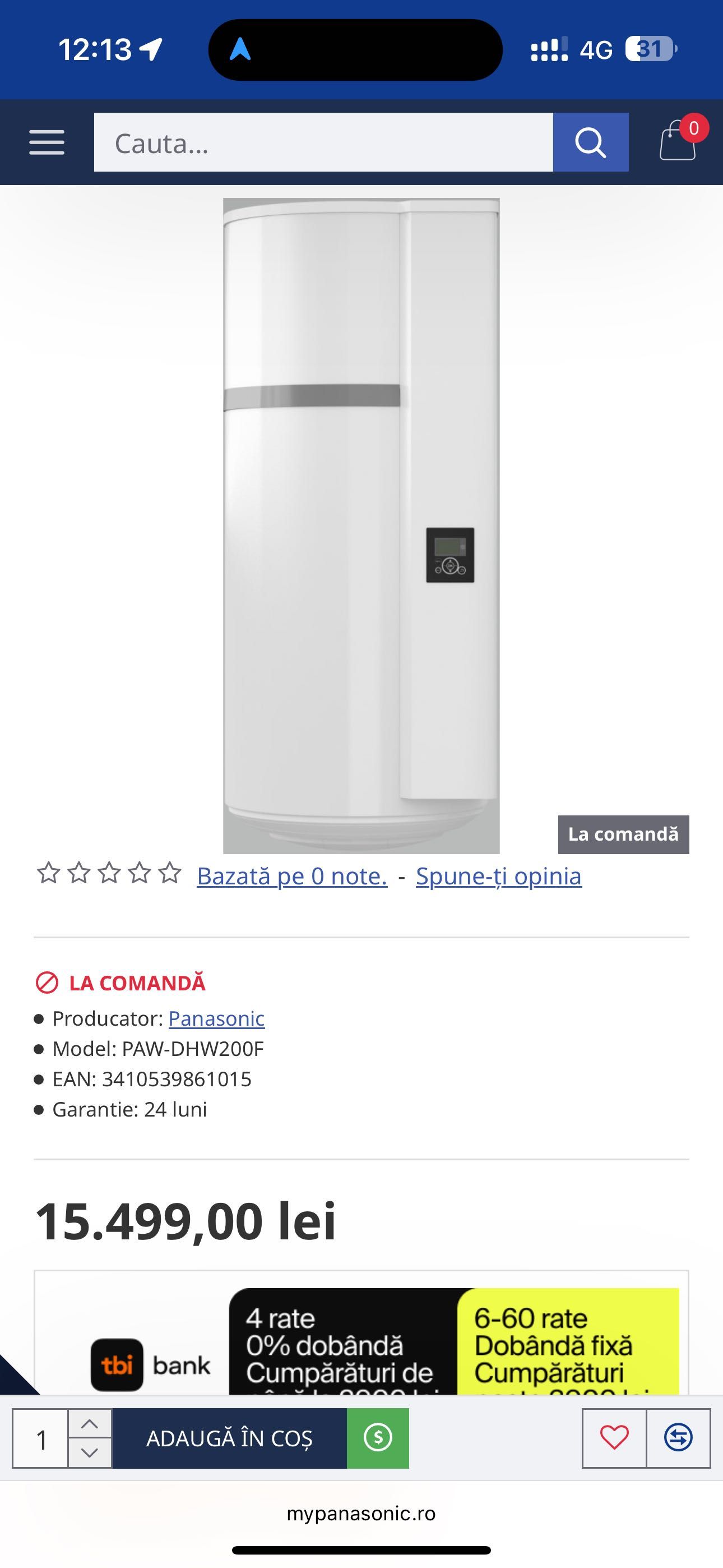 Set 6  x  Boiler cu pompă de căldură PANASONIC, PAW-DHW200F - 200L