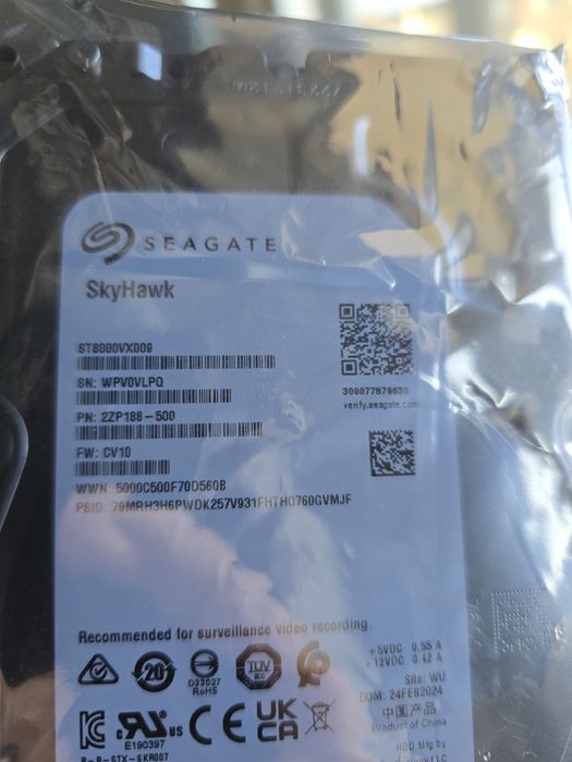 Жёсткий диск 8 тб, Seagate НОВЫЙ