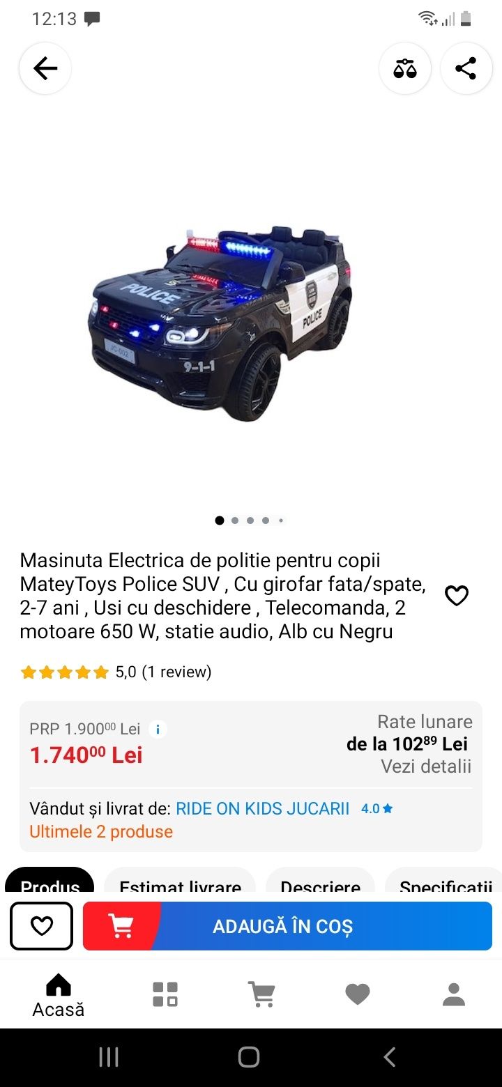 Masinuta electrica de politie