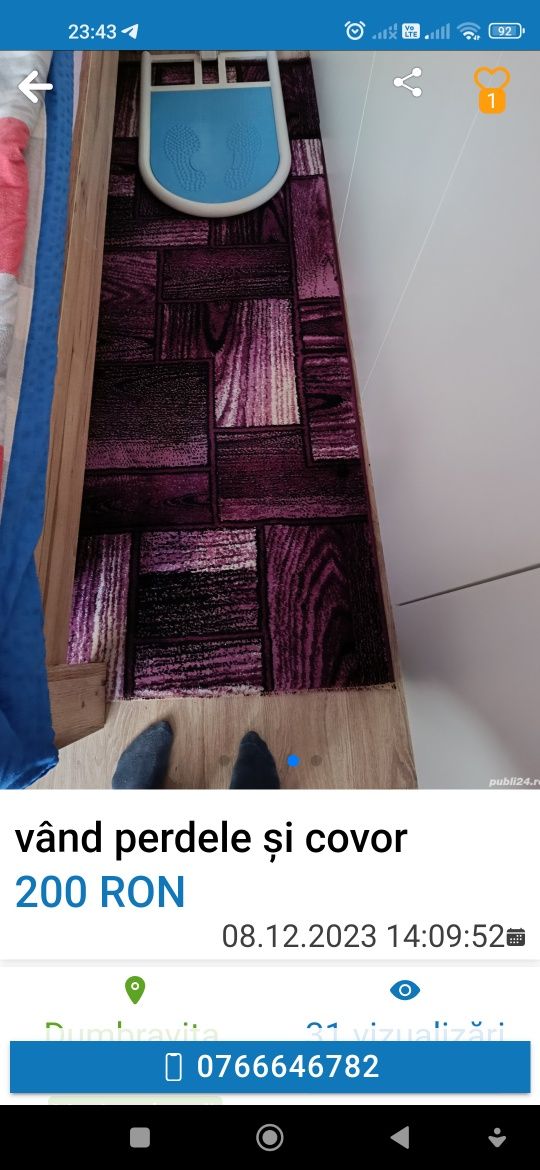 Vând covor și perdele