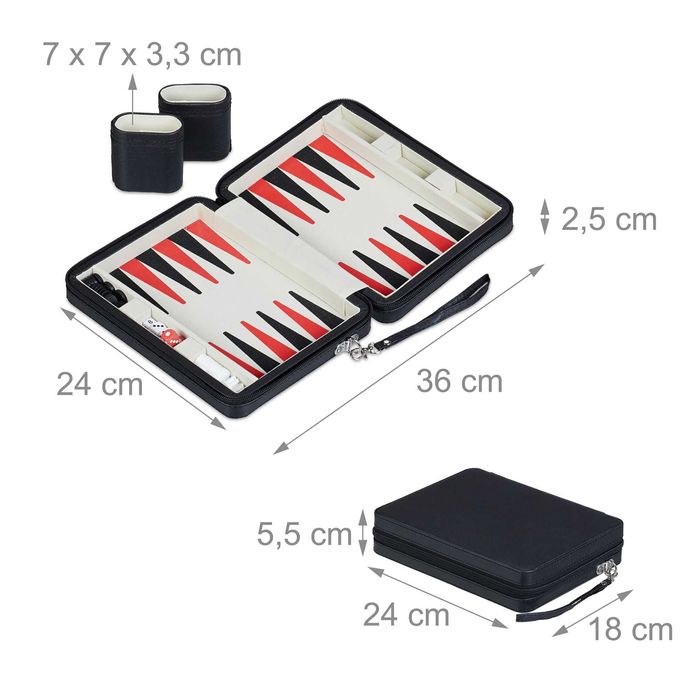 Joc table de calatorie cu husa eleganta cu piese si zaruri 36 x 24 cm