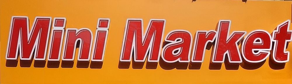 Reklama Mini Market Bukvanniy, Akriloviy, Alkafon pochti yangi, yonadi