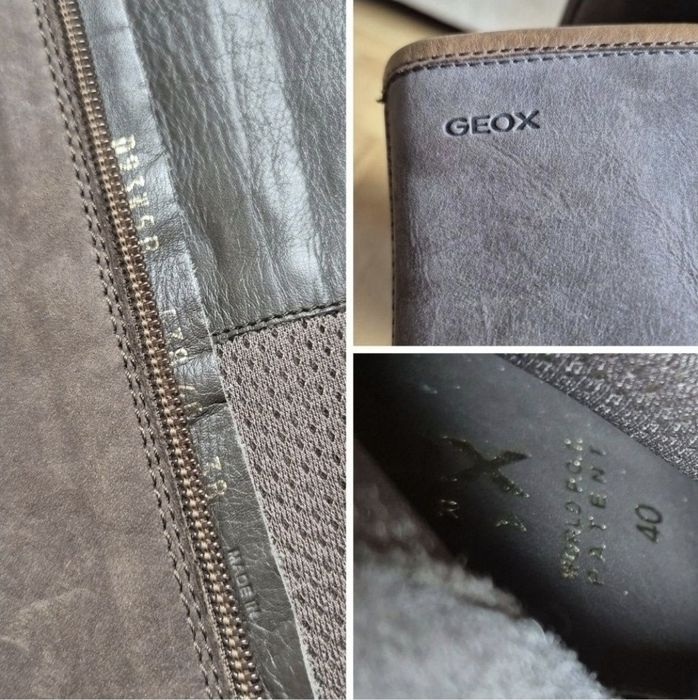 Cizme Geox, mărimea 40, din piele naturală, cu tehnologia Respira